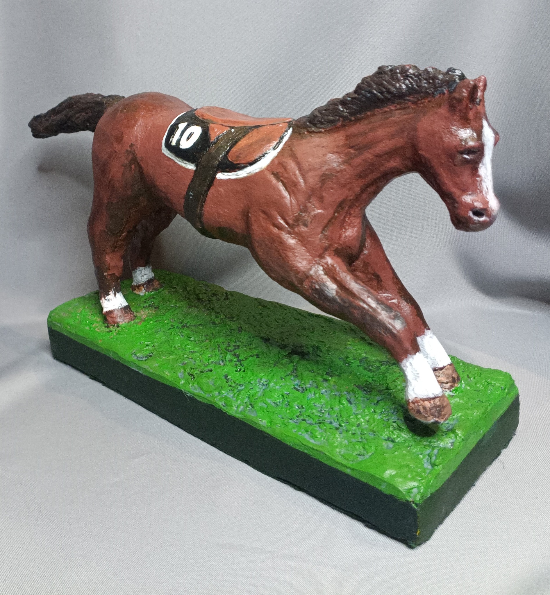 Shergar — clay horse sculpture by Kevin Quinn