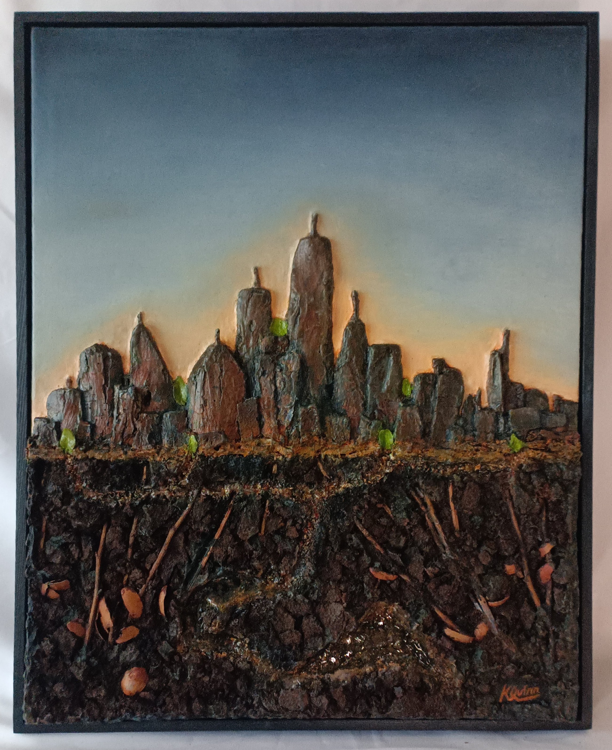 The Graft — mixed media, Irish peat and organic matter by Kevin Quinn