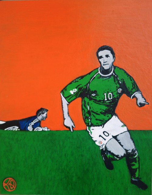 Robbie Keane, Republic of Ireland — oil painting by Kevin Quinn