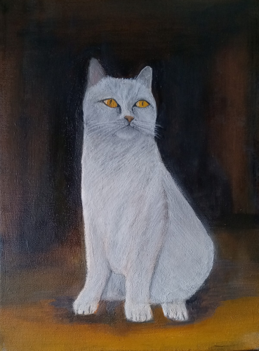 Claude — pet portrait, oil on canvas by Kevin Quinn